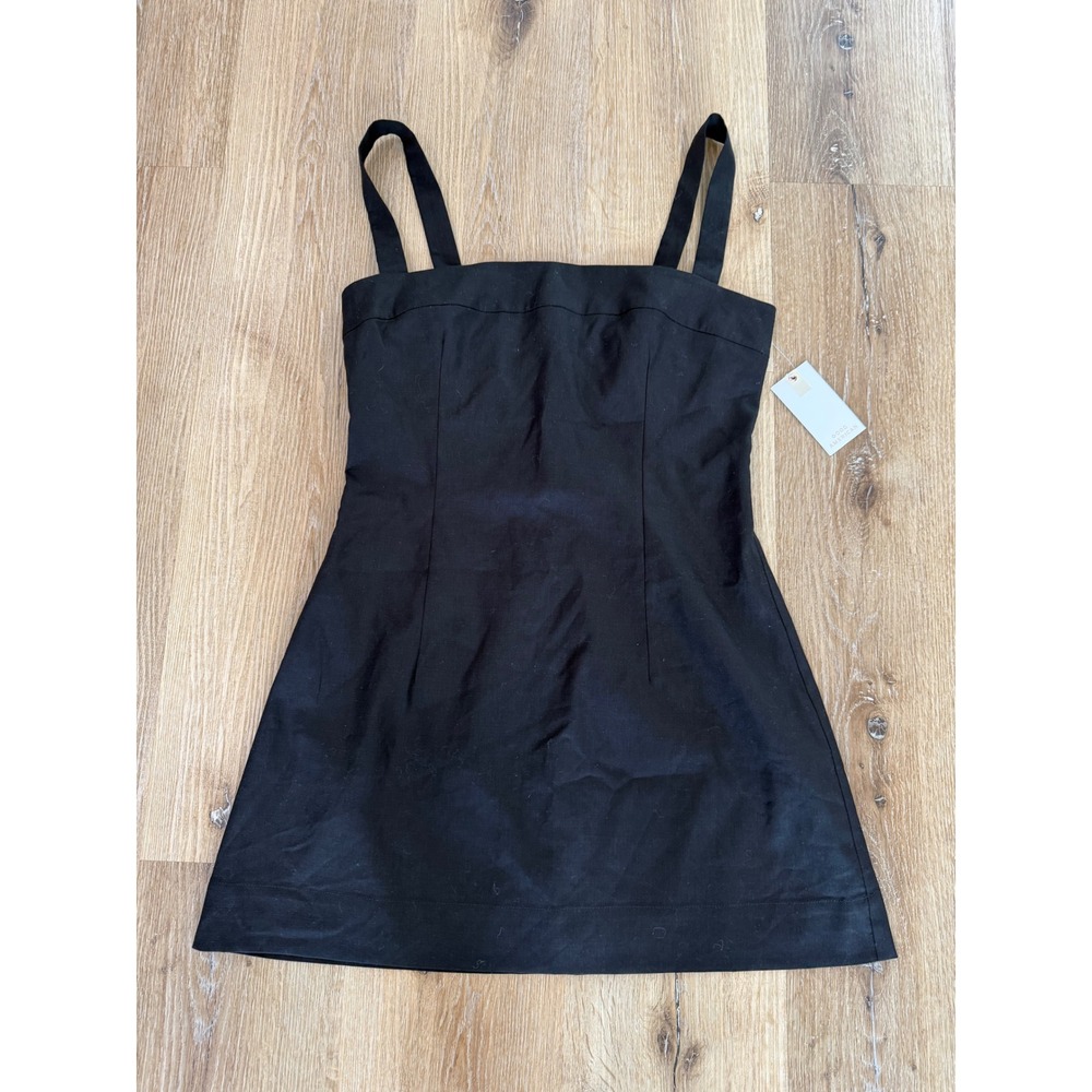 Good American Mini Dress Womens Size S Black New‎ Square Neck Sleeveless LBD